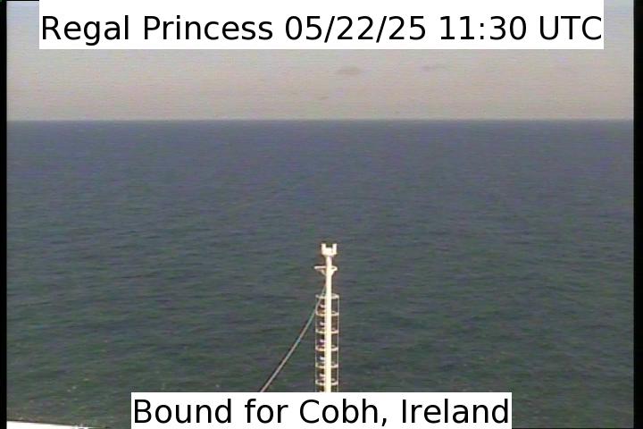 A live picture from the bridge of the Regal Princess